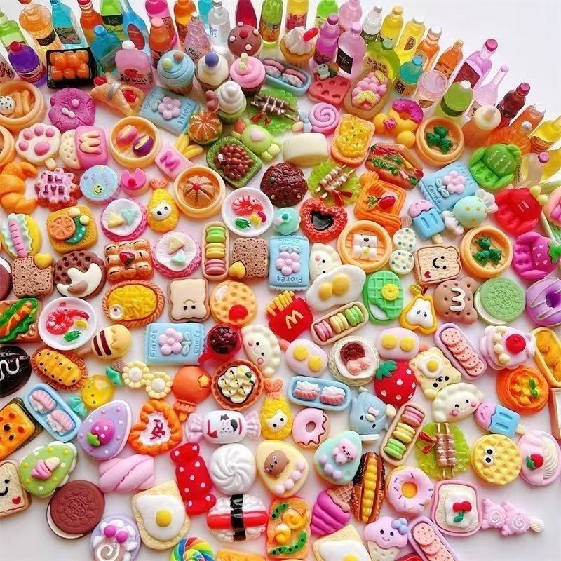 Food Snacks Drinks - ミニチュアフードおもちゃ、レジン製ミニチュア、お菓子、飲み物、ワイン、スーパーマーケット、小さなワインボトル、ミニチュアフードおもちゃ