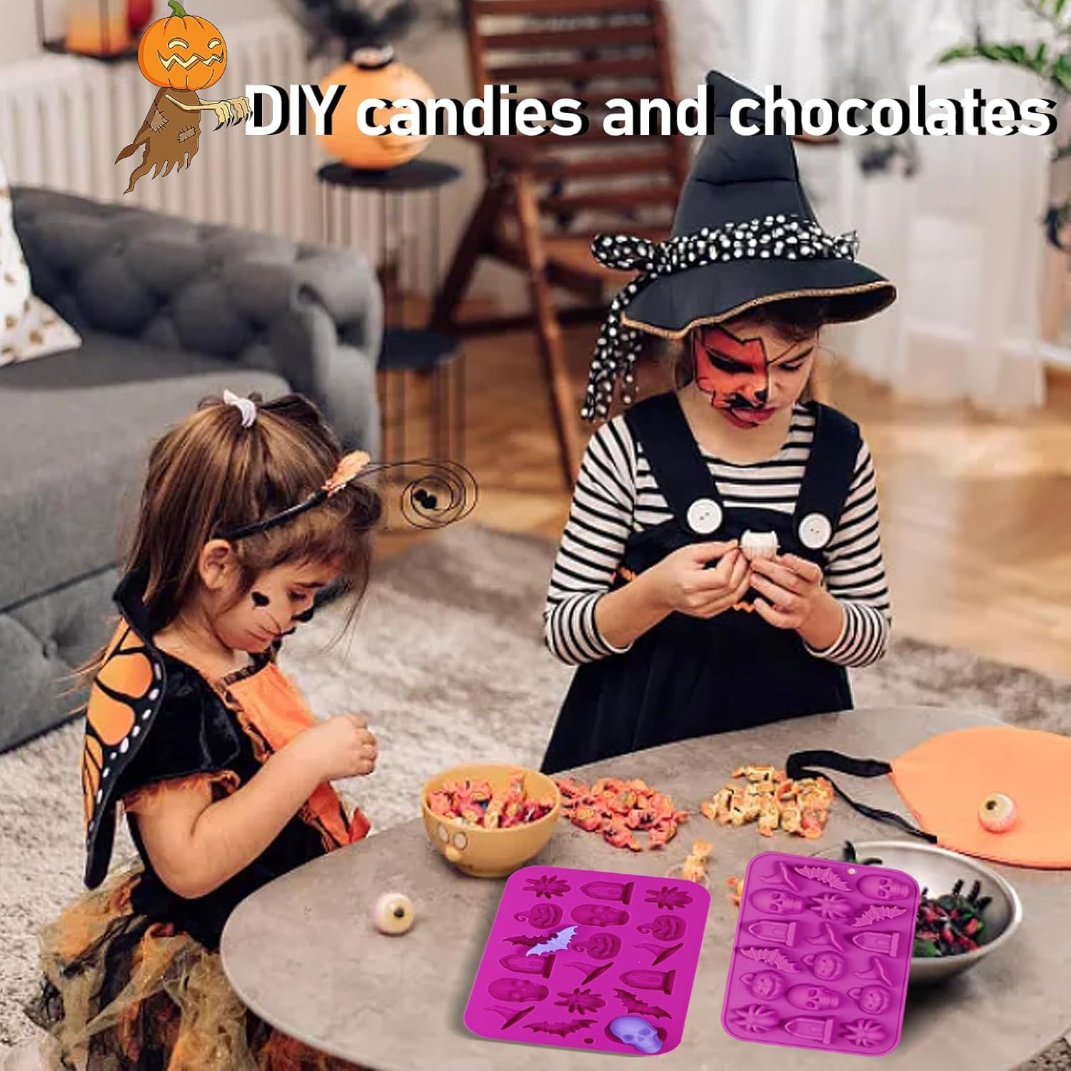 ハロウィンチョコレートシリコンモールド、パンプキンゴースト魔 - Gummy Candy のレビューと価格