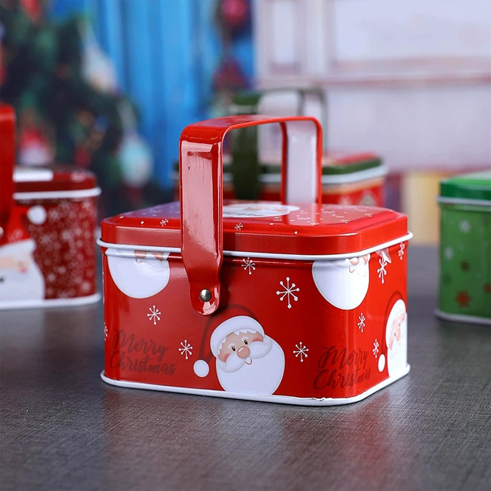 クリスマス・クッキー缶、金属製のサンタクロースと雪の結晶の装 - Chocolate Snack のレビューと価格